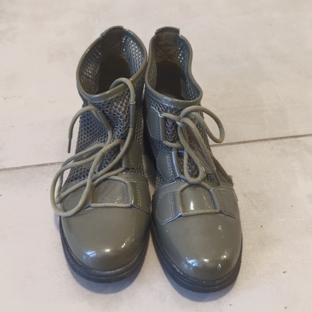 2/$30 Sorel Mesh Green Ankle Combat Booties